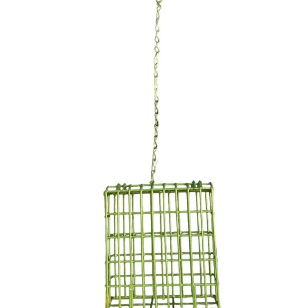 Green Squared Hanging Feeder, Woodpecker Suet